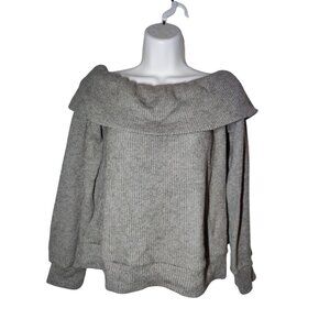 Gilli Gray Waffle Knit Boat Neck 'Winter Date Night' Pullover Sweater S NWT